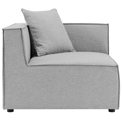 Saybrook 3-Piece Outdoor Patio Sectional Sofa in gray fabric with cushioned back and seat on Tampa Home & Garden Store