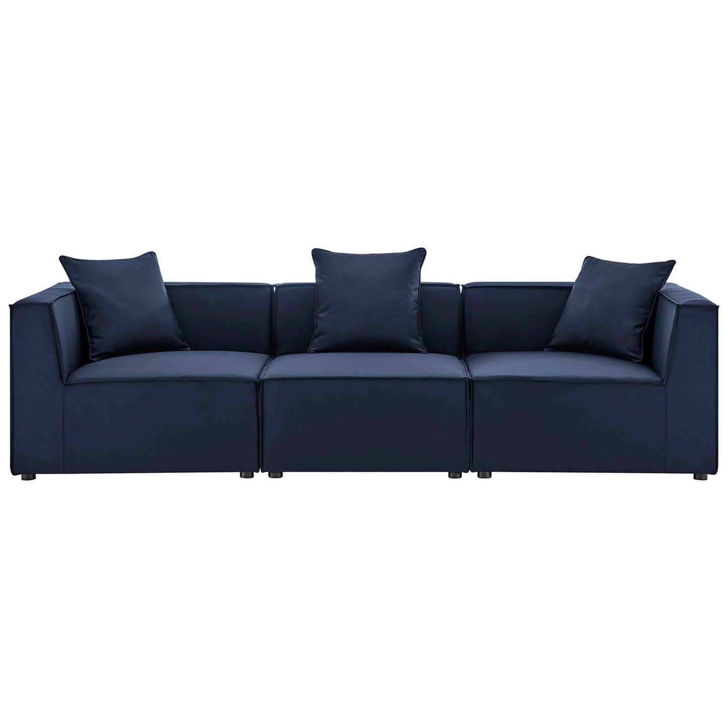 Saybrook 3-Piece Outdoor Patio Upholstered Sectional Sofa in navy by Modway on Tampa Home & Garden Store