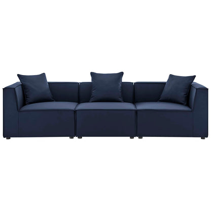 Saybrook 3-Piece Outdoor Patio Upholstered Sectional Sofa in navy by Modway on Tampa Home & Garden Store
