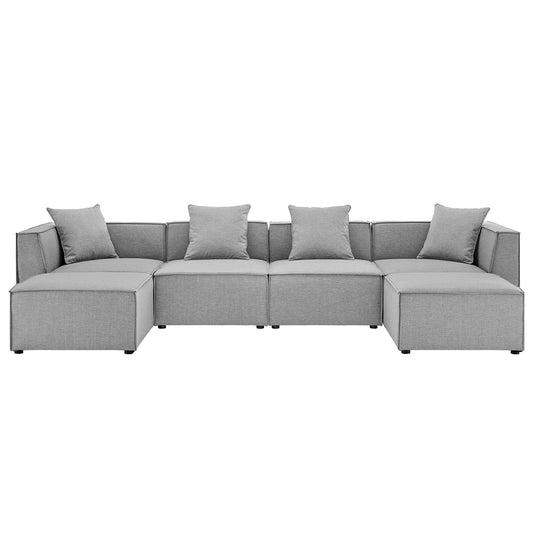 Saybrook 6 Piece Patio Sofa Set and Gray Cushion