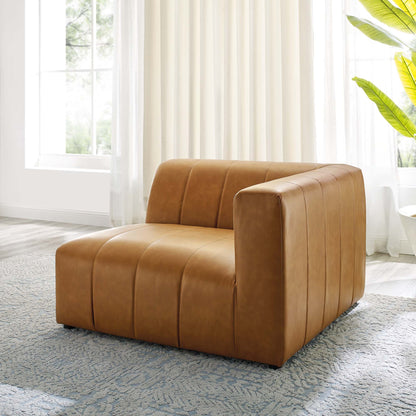 Bartlett vegan leather right-arm chair in tan by HouseOfZazla for living room on Tampa Home & Garden Store