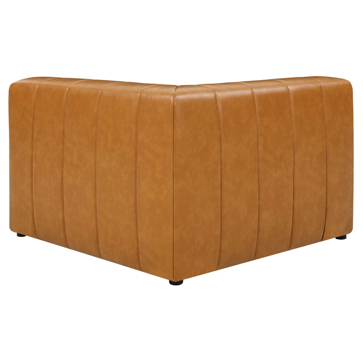 Bartlett vegan leather left-arm chair with tan upholstery for living room by HouseOfZazla on Tampa Home & Garden Store