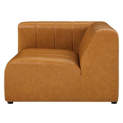 Bartlett vegan leather left-arm chair by Modway in warm tan with stitched panels on Tampa Home & Garden Store