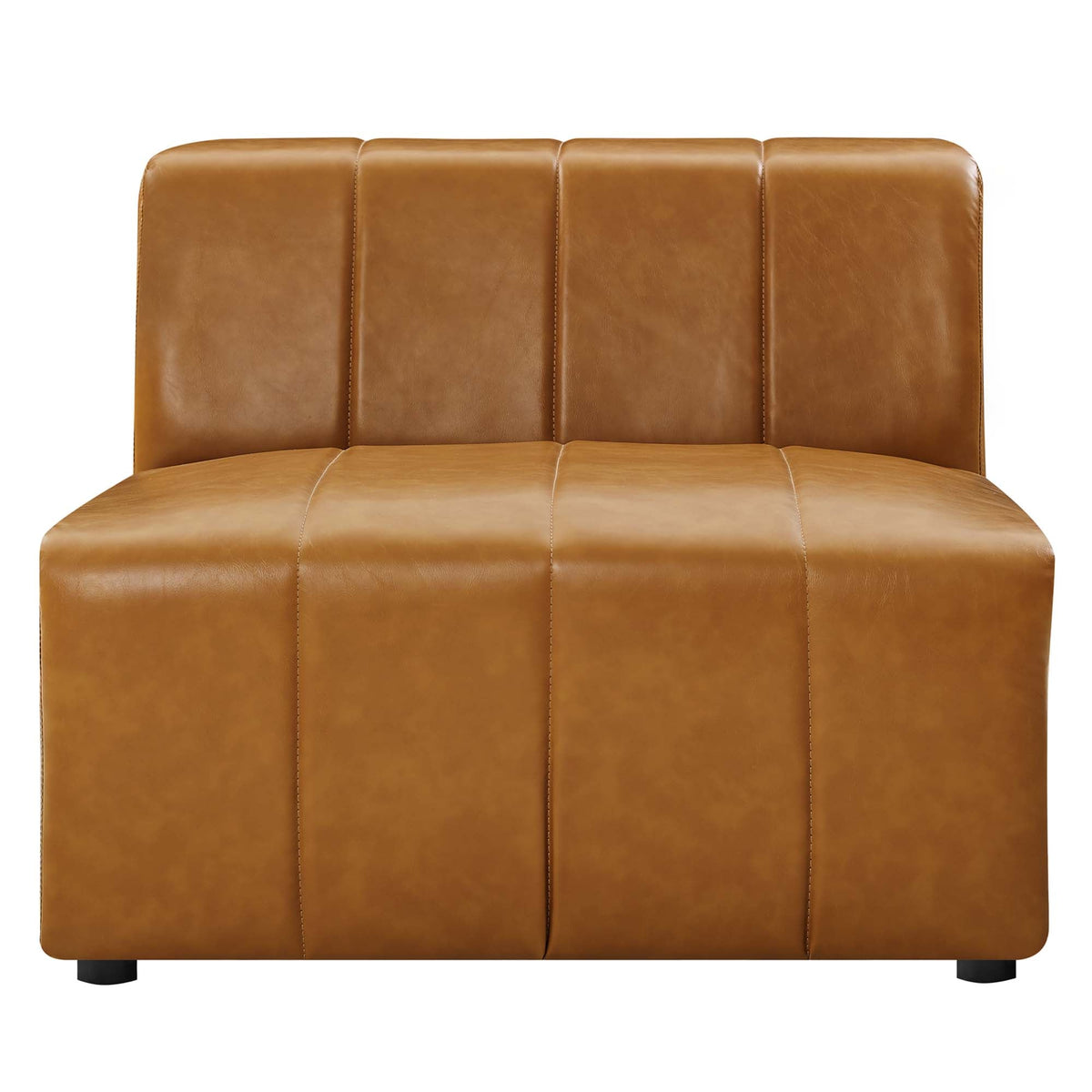 Bartlett vegan leather armless chair by Modway, caramel tan upholstery in living room style on Tampa Home & Garden Store