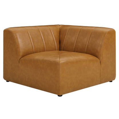 Bartlett vegan leather corner chair Modway tan with stitched paneling for living room on Tampa Home & Garden Store