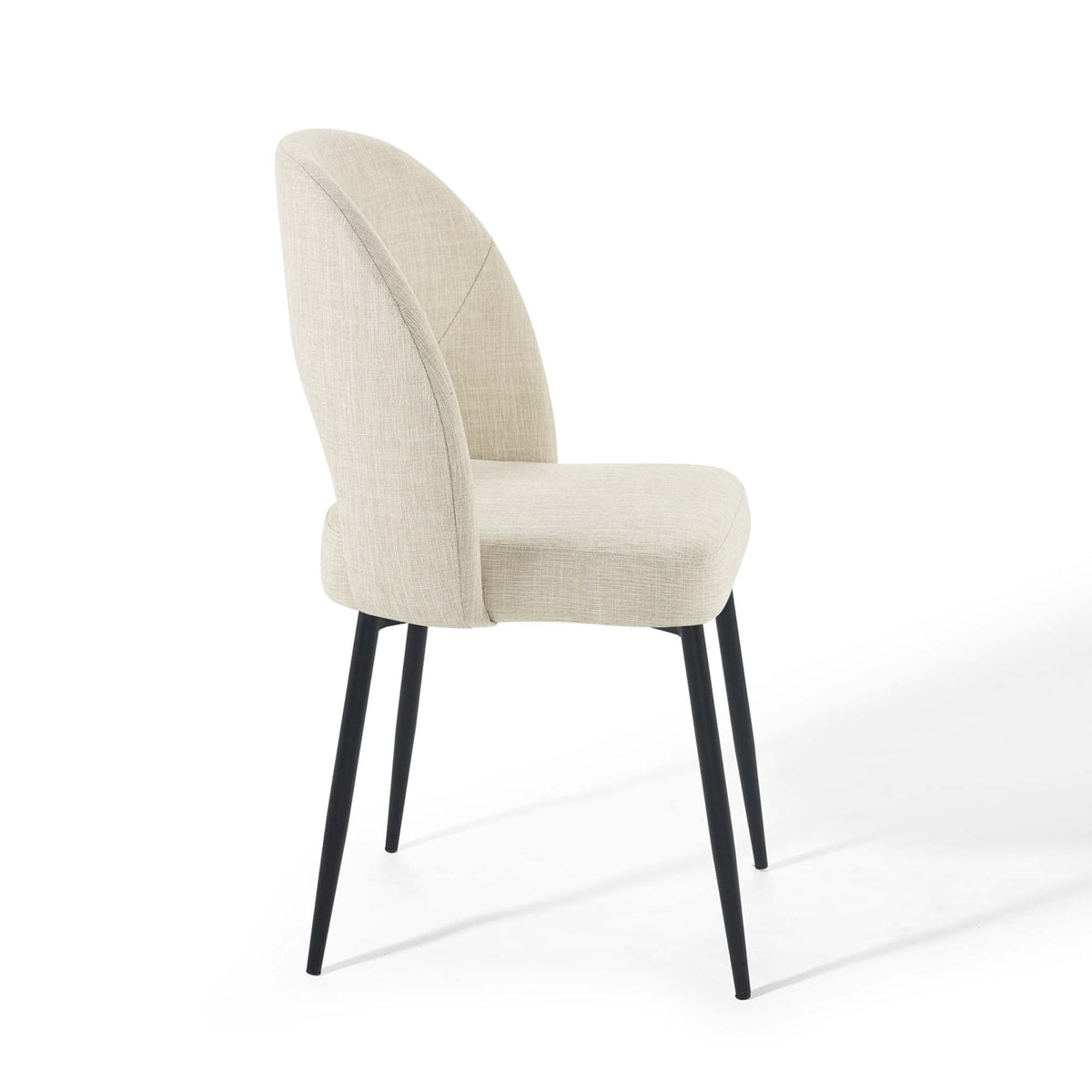 Rouse Upholstered Fabric Dining Side Chair beige with black legs by Modway on Tampa Home & Garden Store
