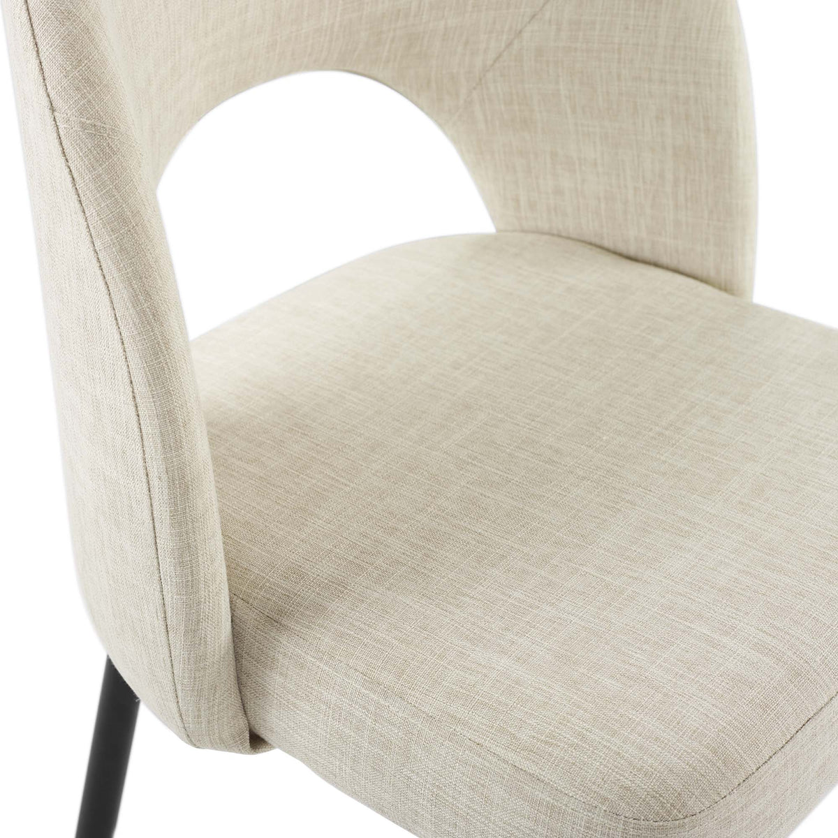 Rouse Upholstered Fabric Dining Side Chair set of 2 beige fabric back by HouseOfZazla on Tampa Home & Garden Store