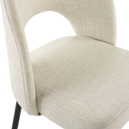 Rouse Upholstered Fabric Dining Side Chair set of 2 beige fabric back by HouseOfZazla on Tampa Home & Garden Store