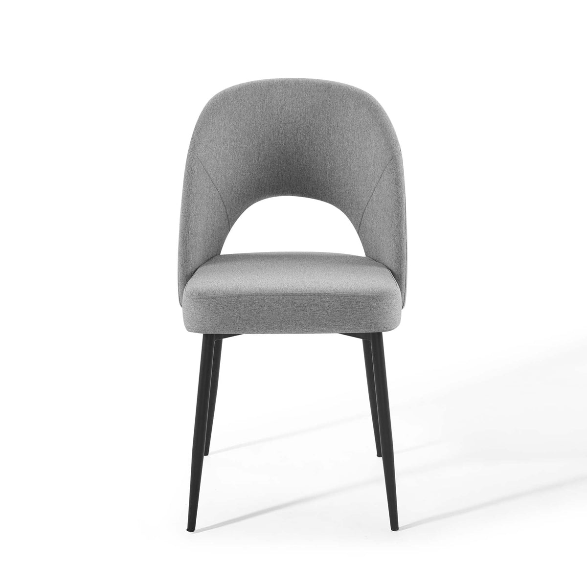 Rouse upholstered fabric dining side chair gray fabric with black metal legs by Modway on Tampa Home & Garden Store