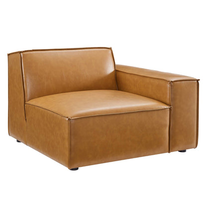 Restore Right-Arm vegan leather sectional sofa chair in tan by Modway living room furniture on Tampa Home & Garden Store
