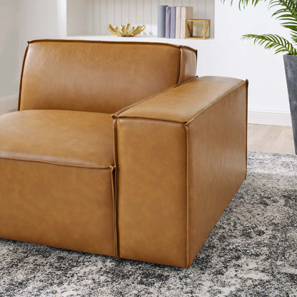 Restore Right-Arm vegan leather sectional chair tan brown by Modway living room furniture on Tampa Home & Garden Store