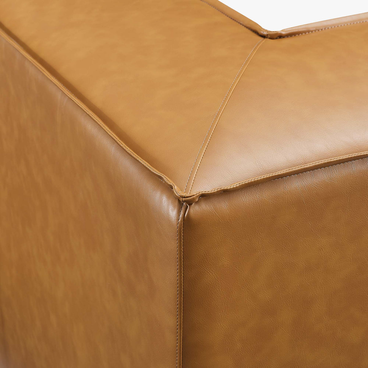 Modway Restore vegan leather corner chair, tan upholstery with visible stitched seams on Tampa Home & Garden Store