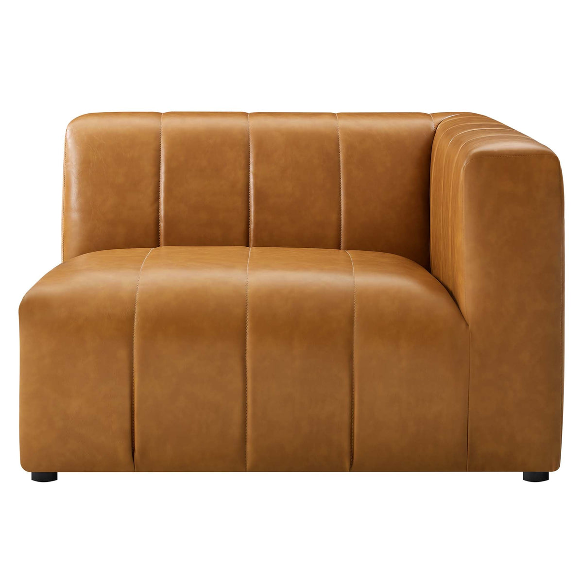 Bartlett 4-Piece vegan leather sectional sofa by Modway in tan brown with stitched panels on Tampa Home & Garden Store