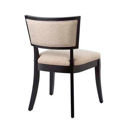 Pristine Upholstered Dining Chairs set of 2, beige upholstery with black frame by Modway on Tampa Home & Garden Store