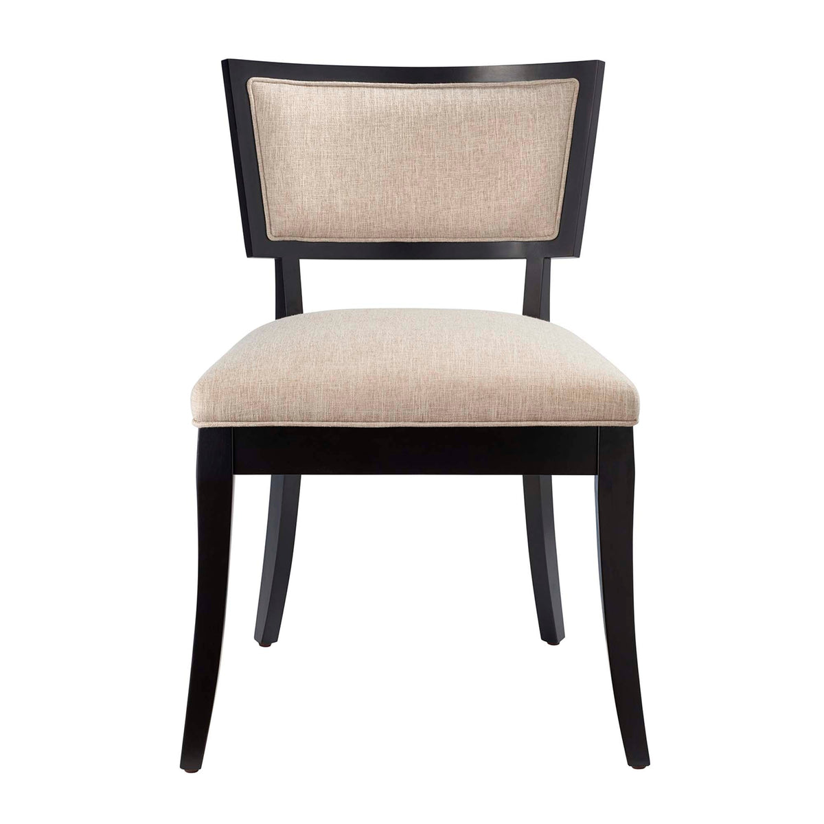 Pristine Modway upholstered fabric dining chairs set of 2 in beige with black wood frames on Tampa Home & Garden Store