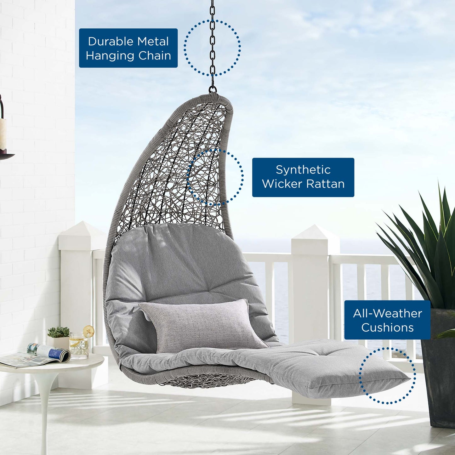Organic Hanging Chaise Lounge and Outdoor Swing