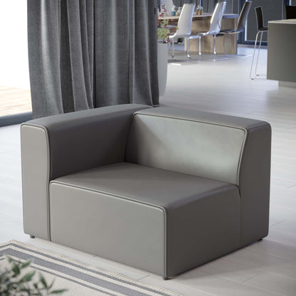 Mingle vegan leather left-arm chair by Modway in gray for living room on Tampa Home & Garden Store