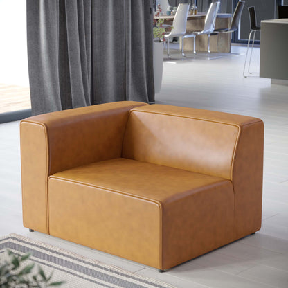 Mingle vegan leather left-arm chair by Modway, tan brown seating for living room on Tampa Home & Garden Store