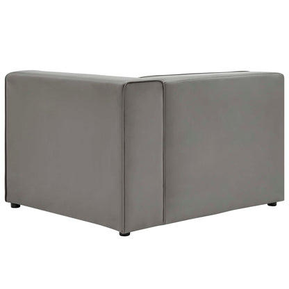 Mingle vegan leather right-arm chair gray with stitched seam by Modway on Tampa Home & Garden Store