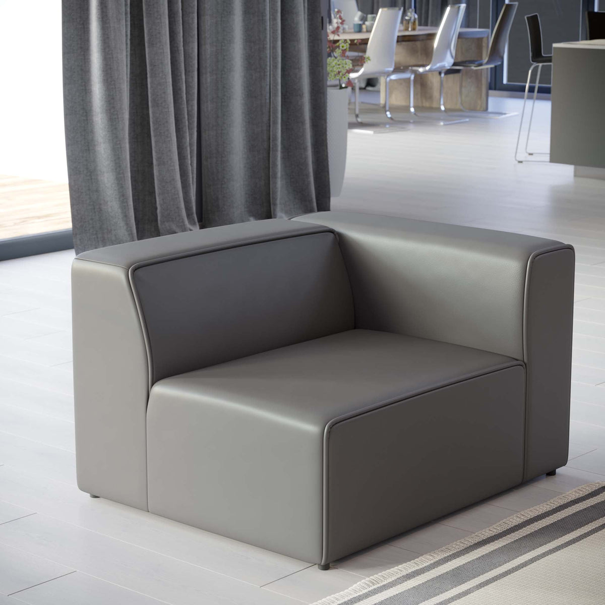 Mingle vegan leather right-arm chair by Modway in gray for living room on Tampa Home & Garden Store