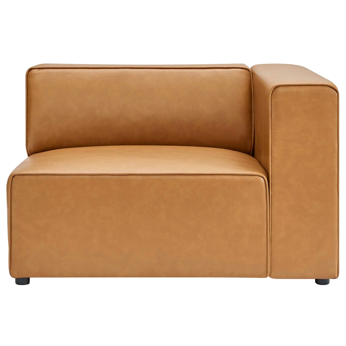 Mingle vegan leather right-arm chair tan brown for living room by HouseOfZazla on Tampa Home & Garden Store