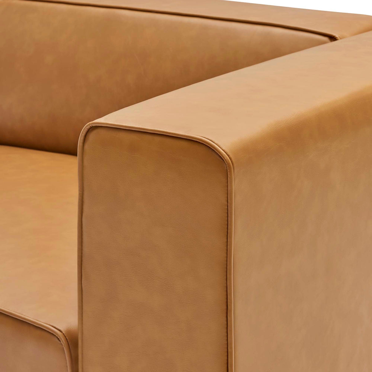 Mingle vegan leather right-arm chair tan upholstery by Modway, living room furniture on Tampa Home & Garden Store