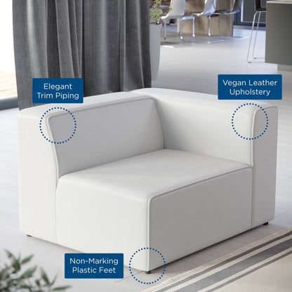 Mingle vegan leather right-arm chair white upholstery Modway on Tampa Home & Garden Store