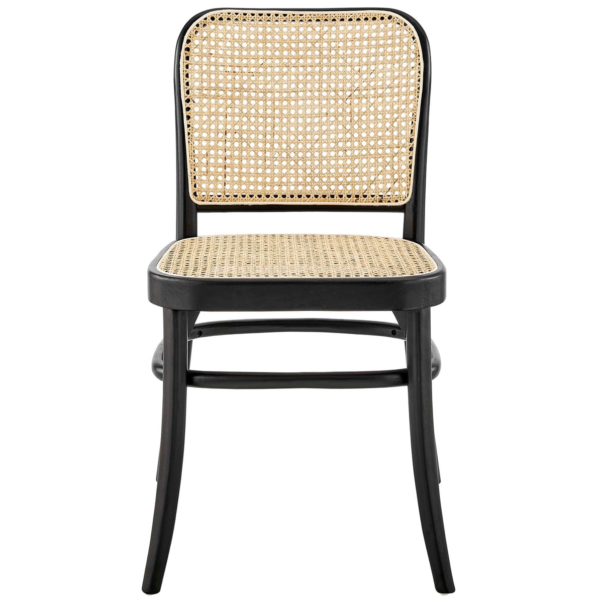 Winona Wood Dining Side Chair by Modway, black frame with natural cane back and seat on Tampa Home & Garden Store