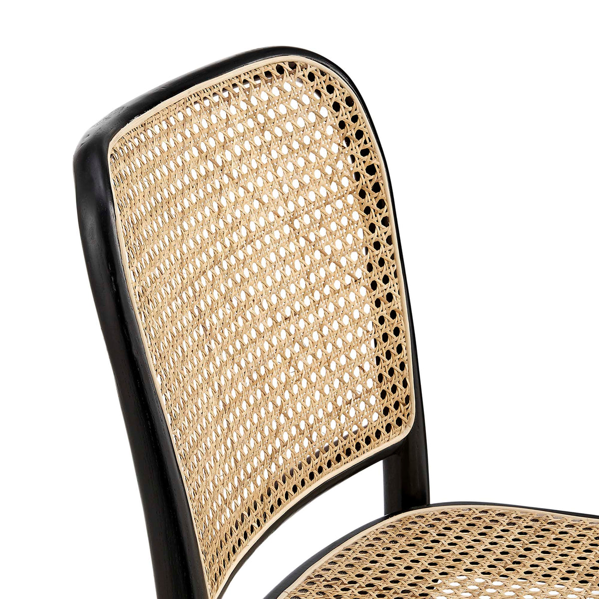 Winona Wood Dining Side Chair by Modway, black wood frame with natural woven rattan seat on Tampa Home & Garden Store