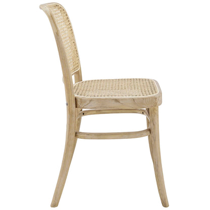 Winona Wood Dining Side Chair by Modway, natural wood frame with woven cane seat on Tampa Home & Garden Store