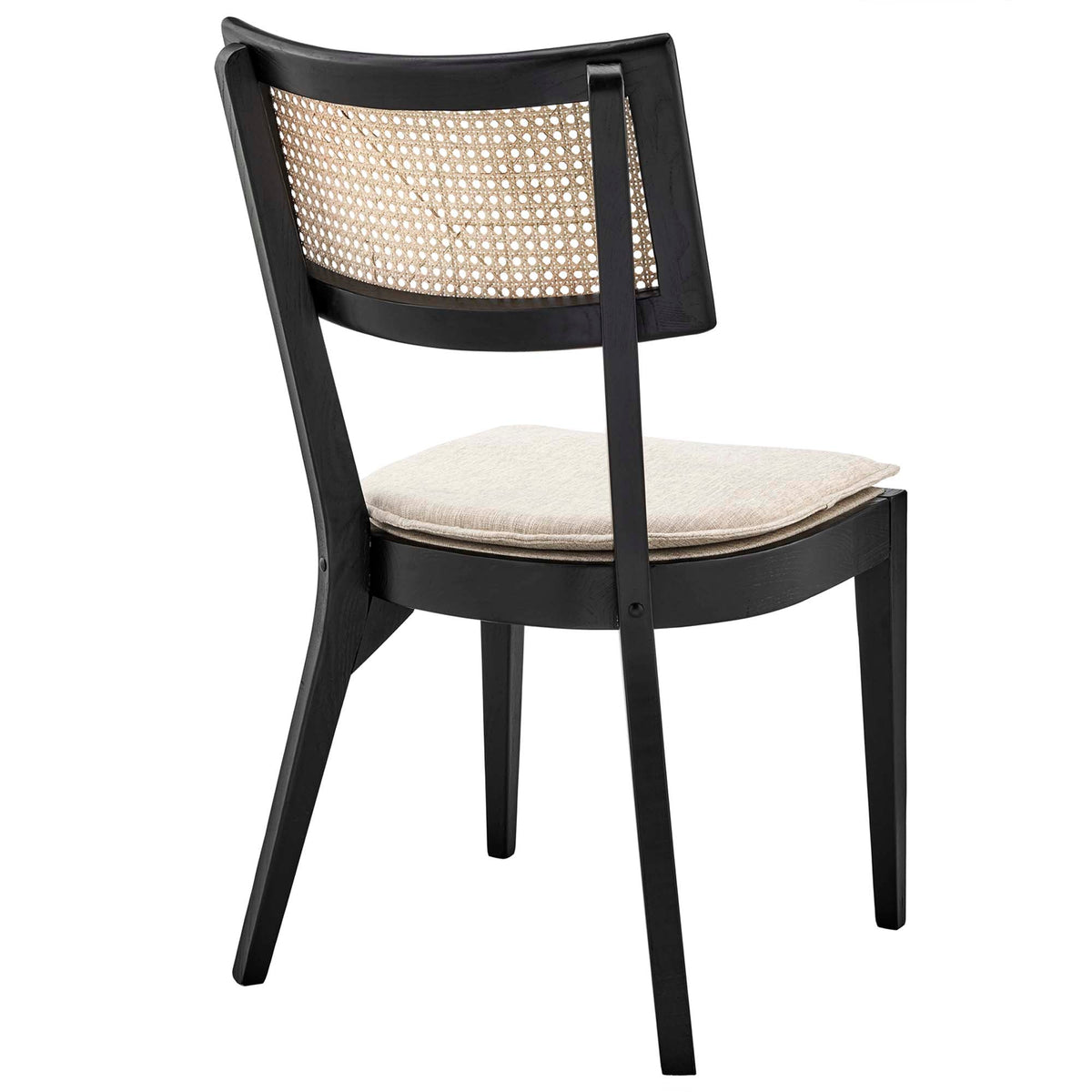 Caledonia Wood Dining Chair with black frame, cane back on Tampa Home & Garden Store