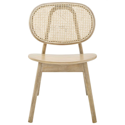 Malina Wood Dining Side Chair natural wood frame with caned back by Modway HouseOfZazla on Tampa Home & Garden Store