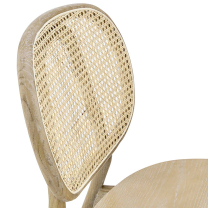 Malina Wood Dining Side Chair by Modway with natural wood frame and woven cane back on Tampa Home & Garden Store