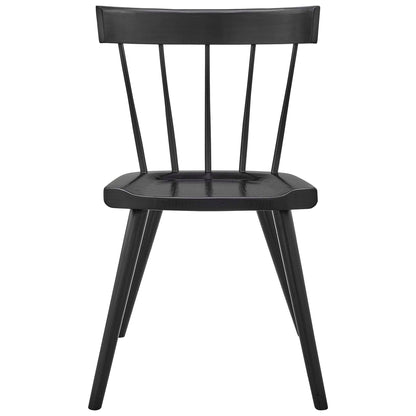 Sutter Wood Dining Side Chair by Modway in black with slender back spindles and rounded seat on Tampa Home & Garden Store