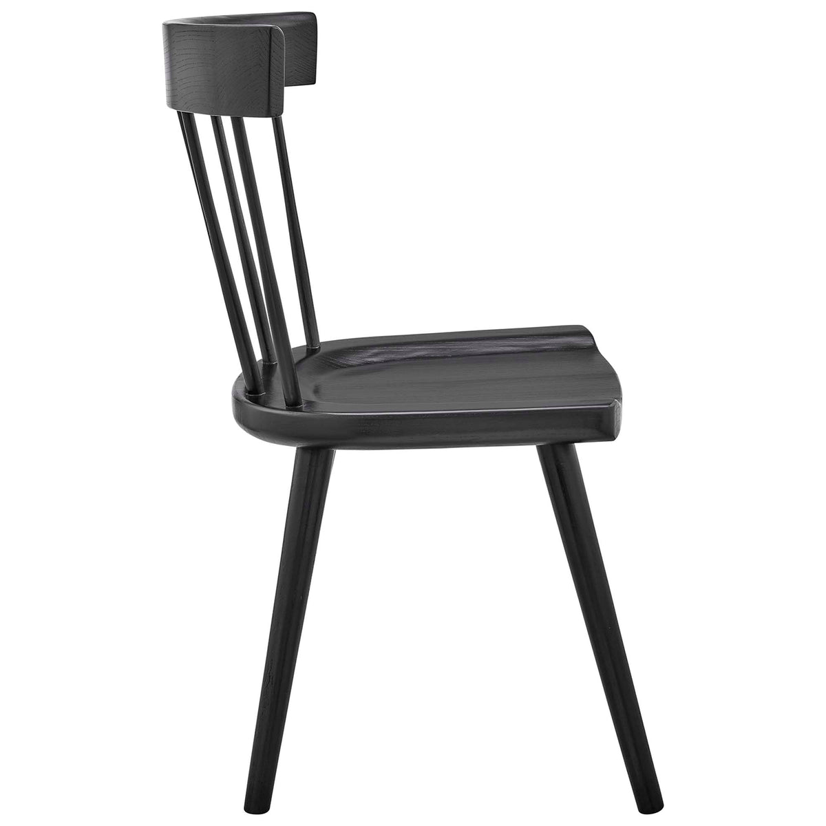 Sutter Wood Dining Side Chair Modway black wood with spindle back and slim legs HouseOfZazla on Tampa Home & Garden Store
