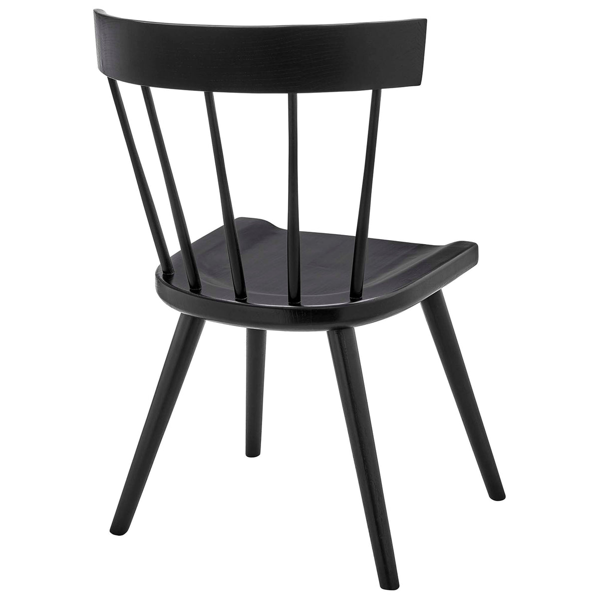 Sutter Wood Dining Side Chair by Modway, black wood with curved back and slender spindles on Tampa Home & Garden Store