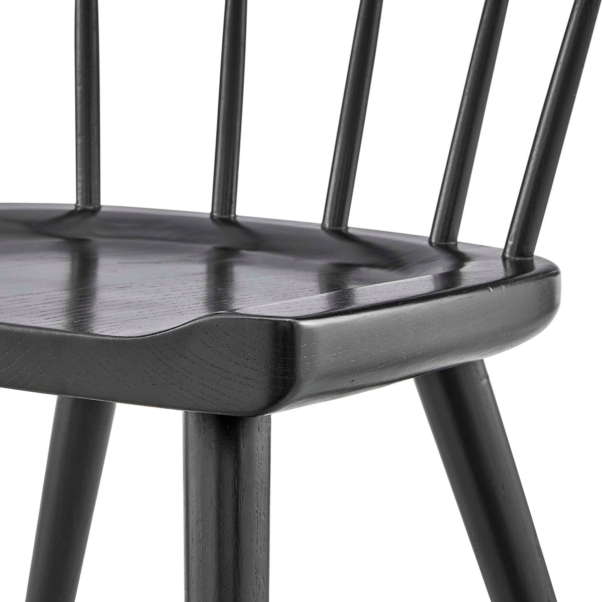 Sutter Wood Dining Side Chair with black finish, spindle back and solid wood seat by HouseOfZazla on Tampa Home & Garden Store
