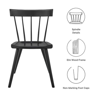 Sutter Wood Dining Side Chair black elm wood frame with spindle back by Modway on Tampa Home & Garden Store