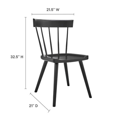 Sutter Wood Dining Side Chair by Modway, black wood chair with curved back and slender spindles on Tampa Home & Garden Store