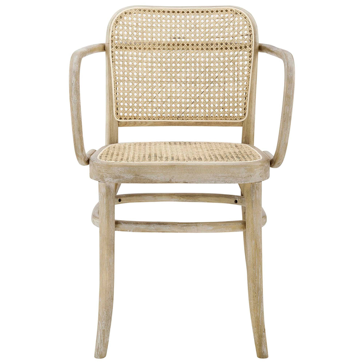 Winona wood dining chair by Modway, light oak finish with cane-woven back and seat on Tampa Home & Garden Store