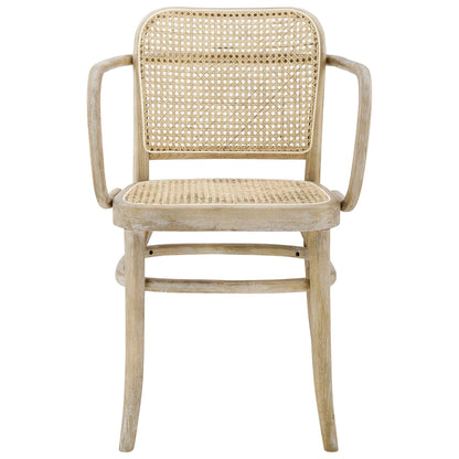 Winona wood dining chair by Modway, light oak finish with cane-woven back and seat on Tampa Home & Garden Store
