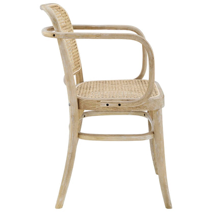 Winona Wood Dining Chair by Modway with woven cane seat and back, natural wood finish on Tampa Home & Garden Store