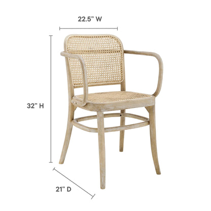 Winona Wood Dining Chair with cane weave back and seat in natural wood finish by Modway on Tampa Home & Garden Store