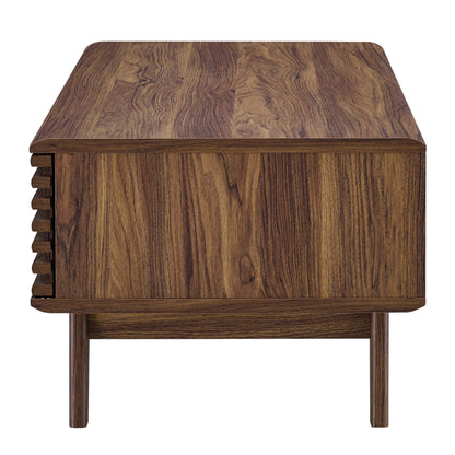Render Coffee Table by Modway in rich wood grain with rounded top and slatted sides on Tampa Home & Garden Store
