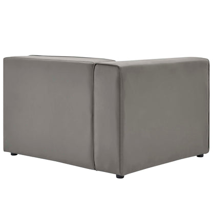 Mingle 2-Piece vegan leather sectional sofa loveseat in gray, 2-piece modular seating by HouseOfZazla on Tampa Home & Garden Store