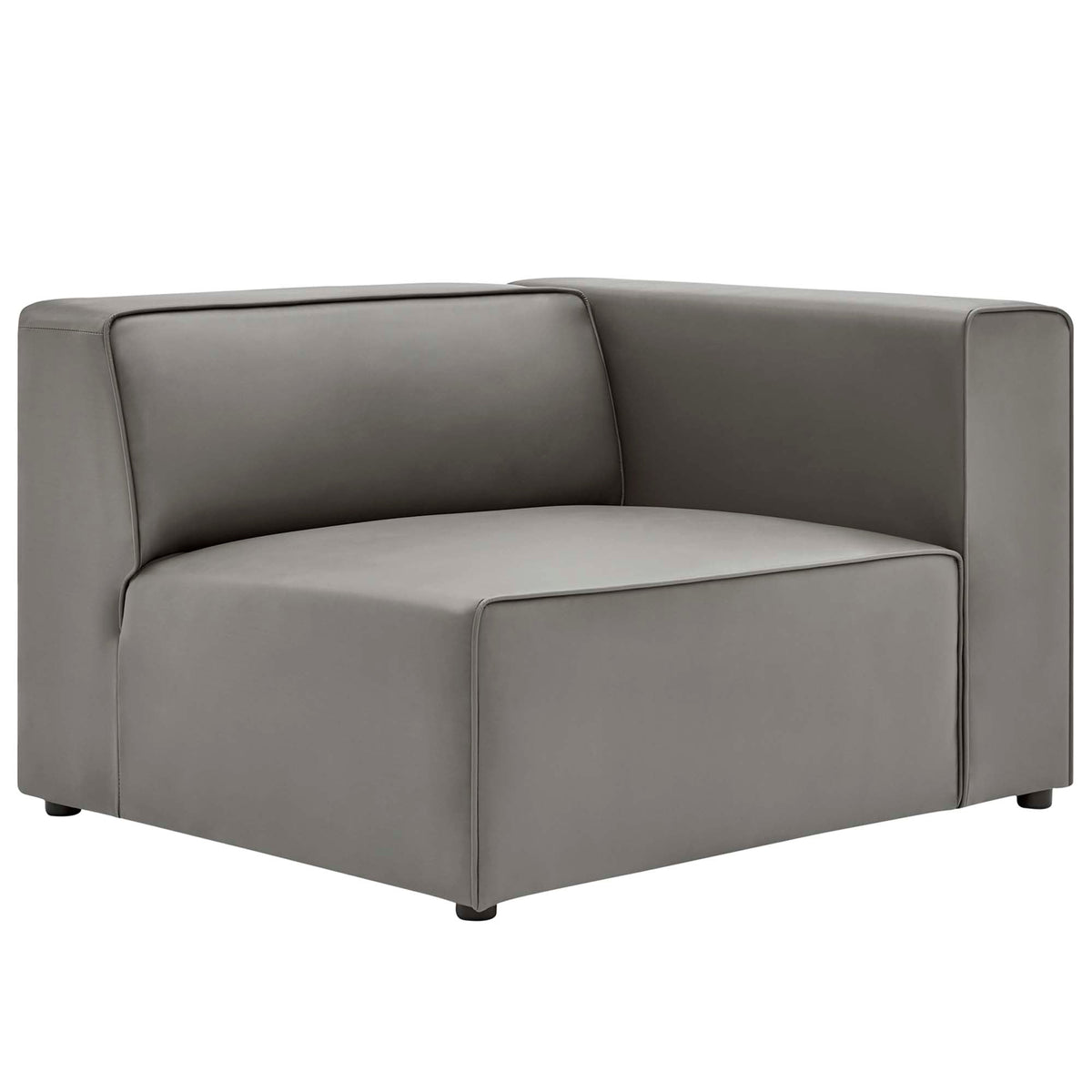 Mingle 2-Piece vegan leather sectional sofa loveseat gray by Modway on Tampa Home & Garden Store