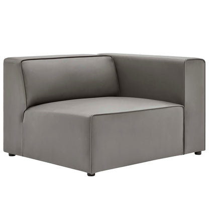 Mingle 2-Piece vegan leather sectional sofa loveseat gray by Modway on Tampa Home & Garden Store