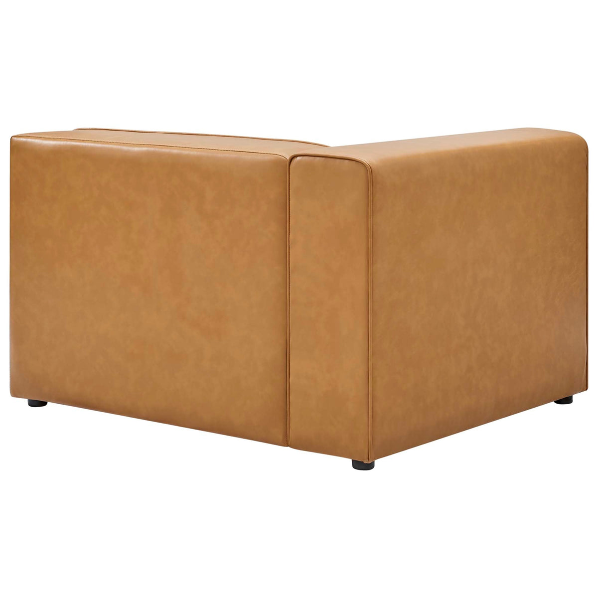 Mingle 2-Piece vegan leather sectional sofa loveseat in tan with squared arms by Modway on Tampa Home & Garden Store