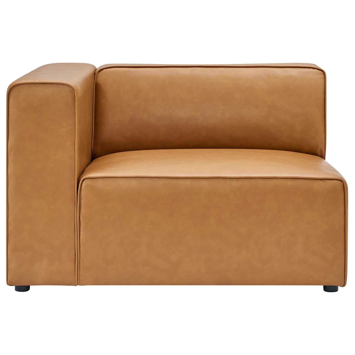 Mingle 2-Piece vegan leather sectional sofa loveseat in tan caramel by Modway on Tampa Home & Garden Store