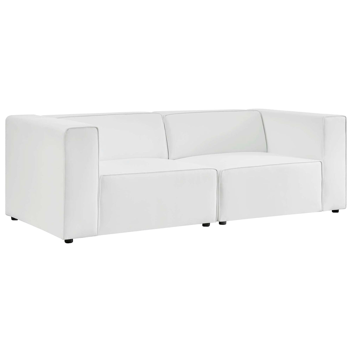Mingle 2-Piece vegan leather sectional sofa loveseat in white by Modway HouseOfZazla on Tampa Home & Garden Store